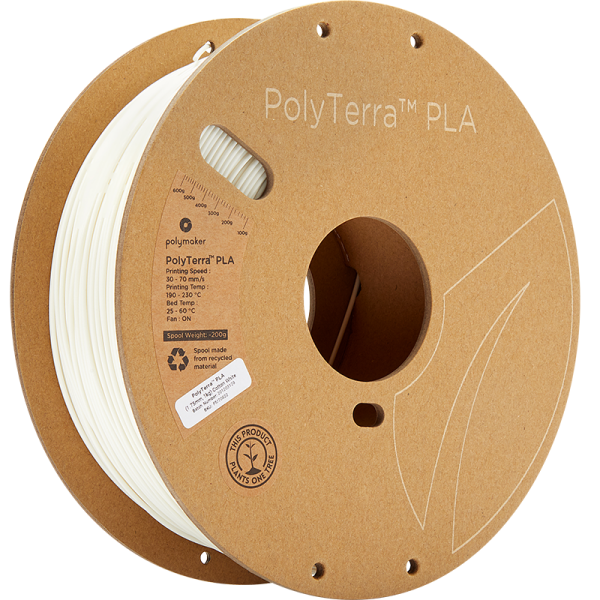 Polymaker | PolyTerra&trade; PLA - Cotton White (1.75mm/1kg)