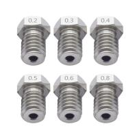 V6 nozzle stainless steel - suitable for e.g. V5 / V6 heating block (Various Sizes)